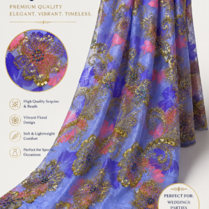 Luxury Sequin Lace Fabric – Floral Embellished